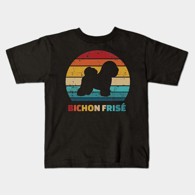 Bichon Frise vintage retro Kids T-Shirt by Designzz